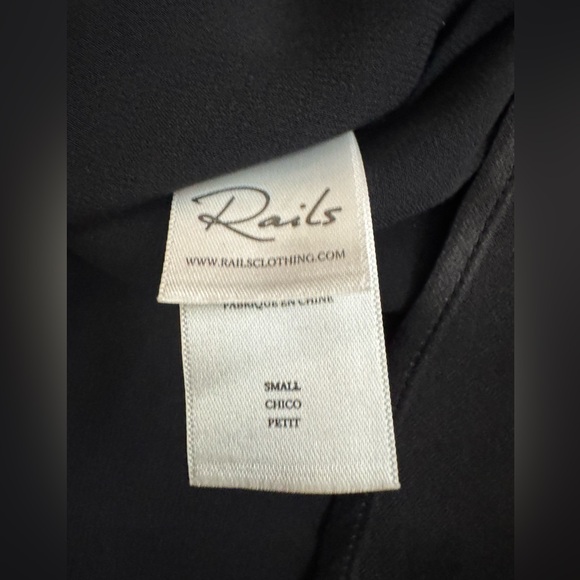 Rails Black Nala Satin oversized v neck dress top size small - Picture 13 of 16